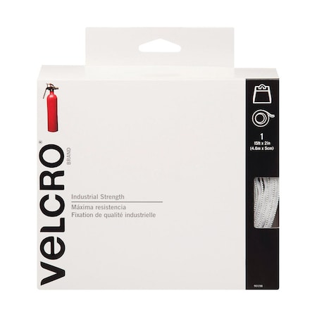 Velcro Brand Reclosable Fastener, 15 ft, 2" W, White 90198